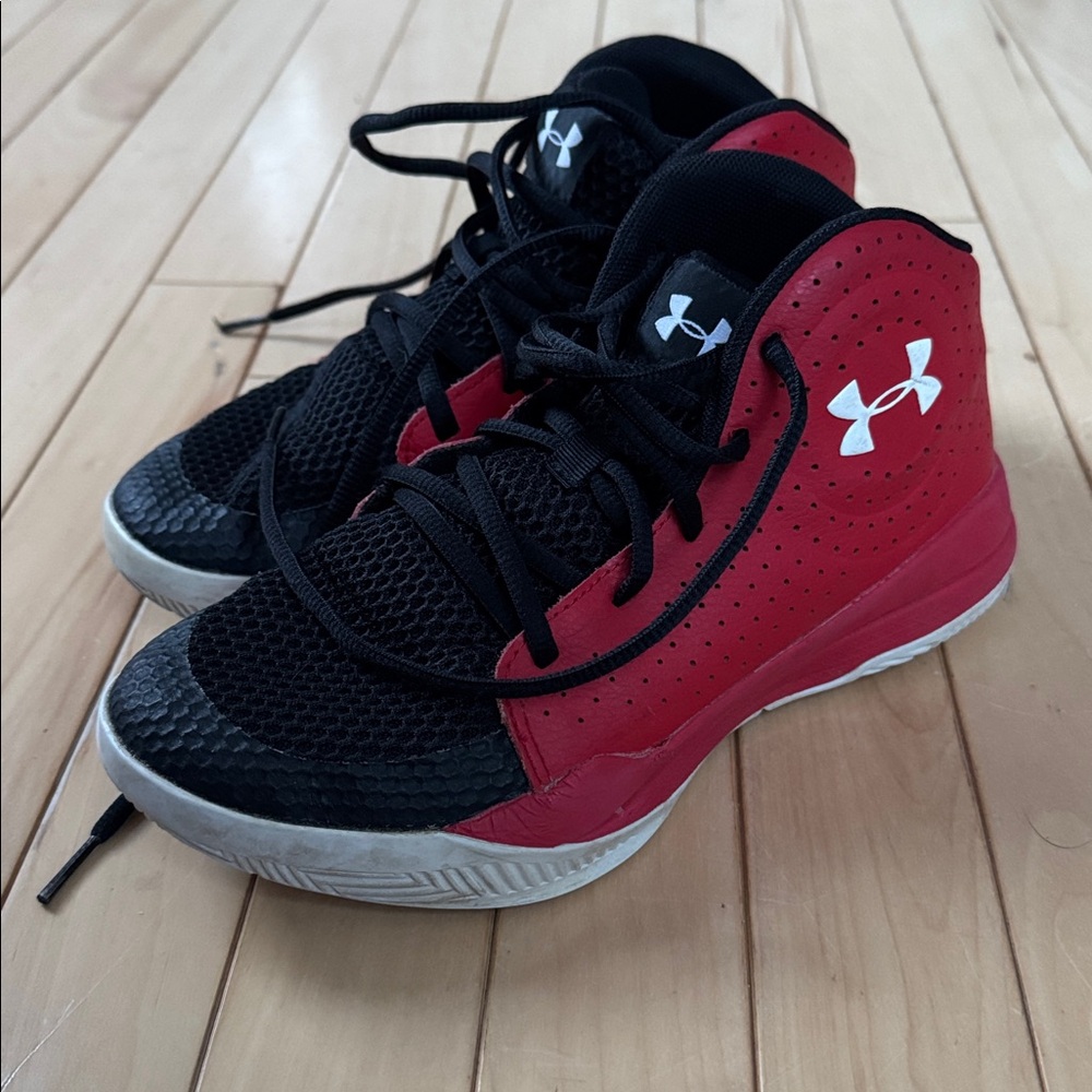 Under Armour Kids' Red and Black Sneakers